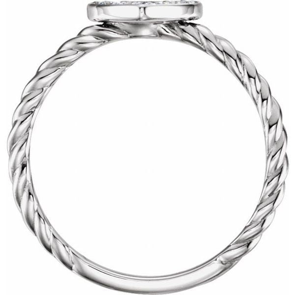 Pavé-Style Heart Rope Ring - Image 2