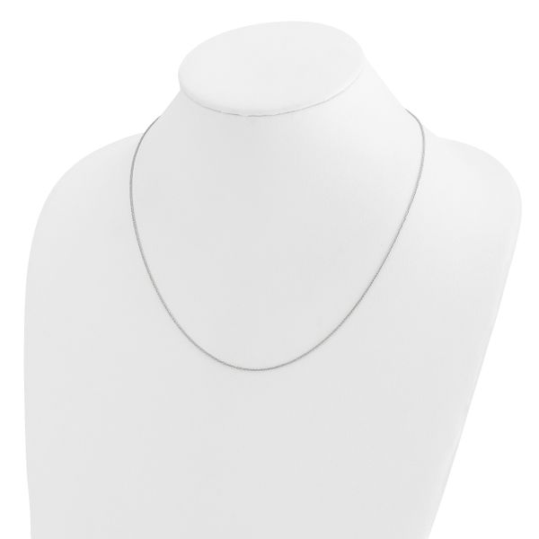Leslie's 14K White Gold Adjustable .95mm D/C Wheat Chain - Image 3