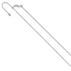 Leslie's 14K White Gold Adjustable .95mm D/C Wheat Chain - Image 2