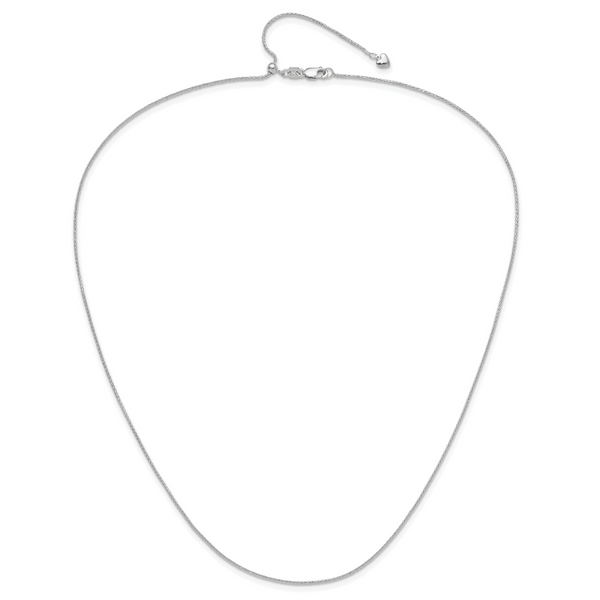 Leslie's 14K White Gold Adjustable .95mm D/C Wheat Chain - Image 4