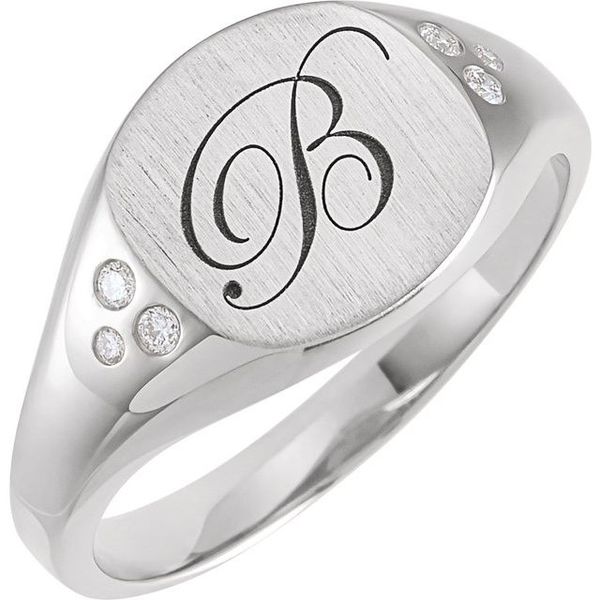 Engravable Square Signet Ring - Image 3
