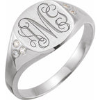 Engravable Square Signet Ring - Image 4