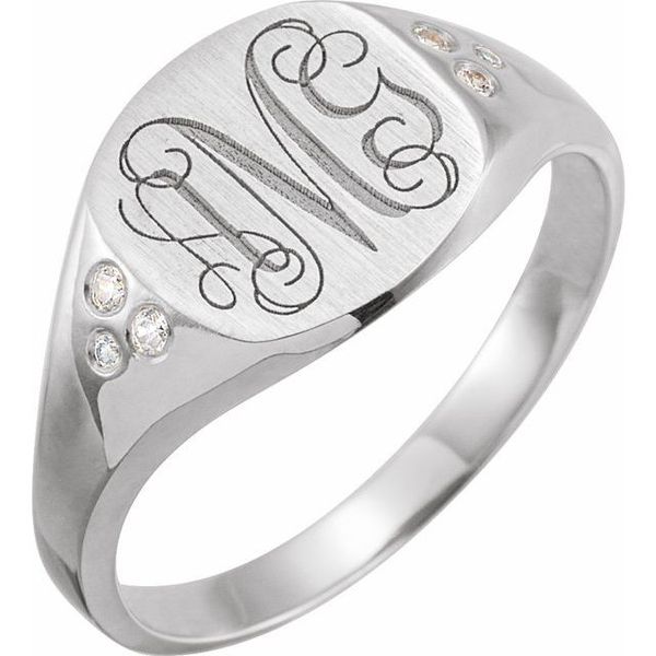 Engravable Square Signet Ring - Image 4