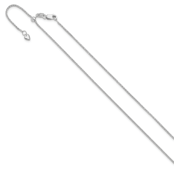 Leslie's 14K White Gold Adjustable 1.2mm D/C Wheat Chain - Image 2
