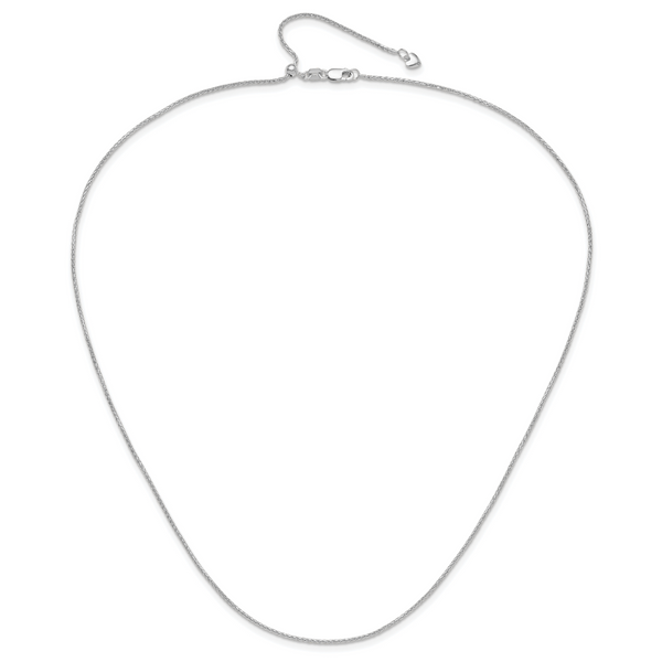 Leslie's 14K White Gold Adjustable 1.2mm D/C Wheat Chain - Image 4