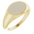 Pave'-Style Cluster Signet Ring