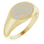 Pave'-Style Cluster Signet Ring