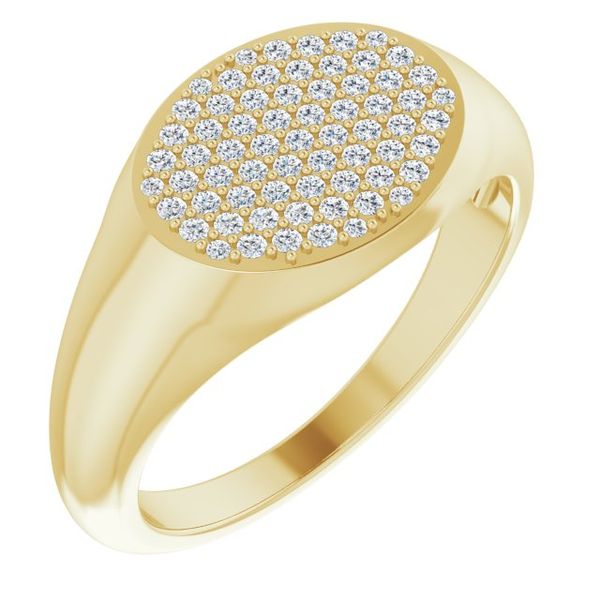 Pave'-Style Cluster Signet Ring