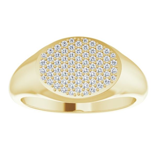 Pave'-Style Cluster Signet Ring - Image 3