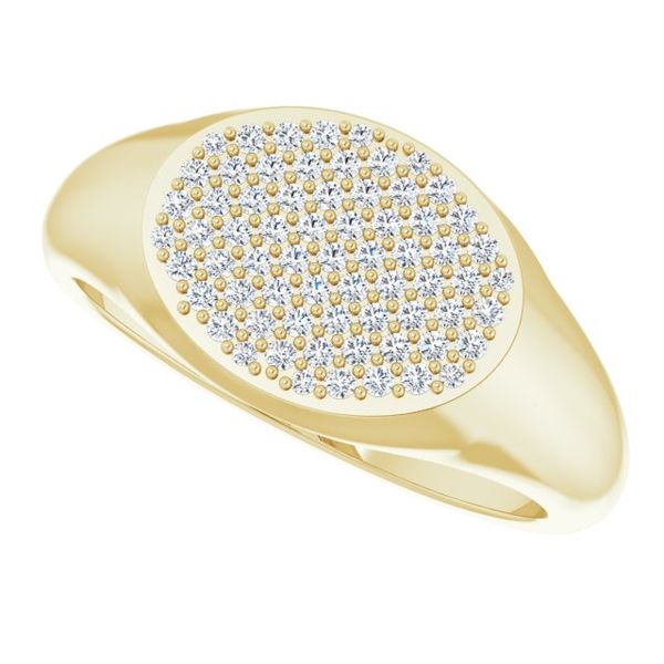 Pave'-Style Cluster Signet Ring - Image 5