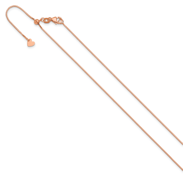 Leslie's 14K Rose Gold Adjustable .8mm Box Chain - Image 2