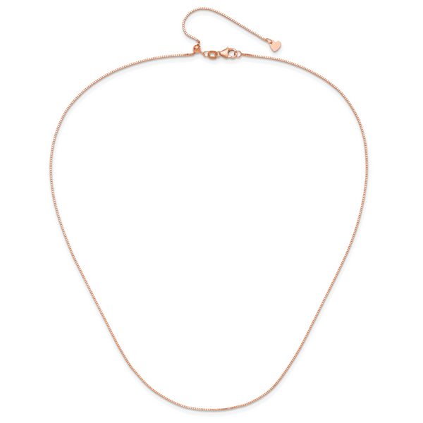 Leslie's 14K Rose Gold Adjustable .8mm Box Chain - Image 4