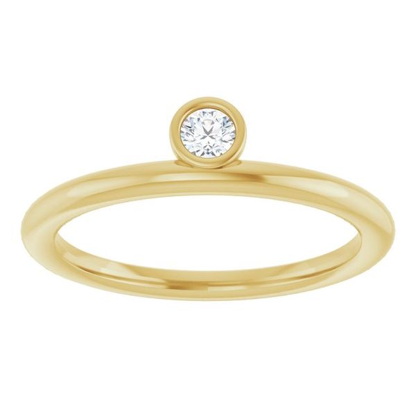Bezel-Set Stackable Ring - Image 3