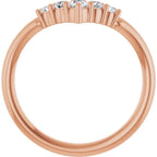 Accented Graduated V Ring - Image 2