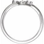 Three-Stone Fringe V Ring - Image 2
