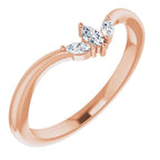Three-Stone V Ring