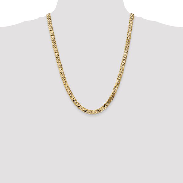 Leslie's 14K 7.25mm Flat Beveled Curb Chain - Image 4
