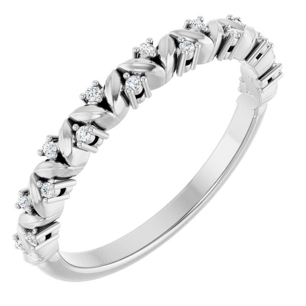 Accented Leaf Stackable Ring