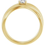 Solitaire Criss-Cross Ring - Image 2