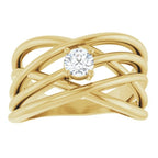 Solitaire Criss-Cross Ring - Image 3