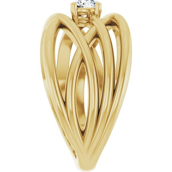 Solitaire Criss-Cross Ring - Image 4