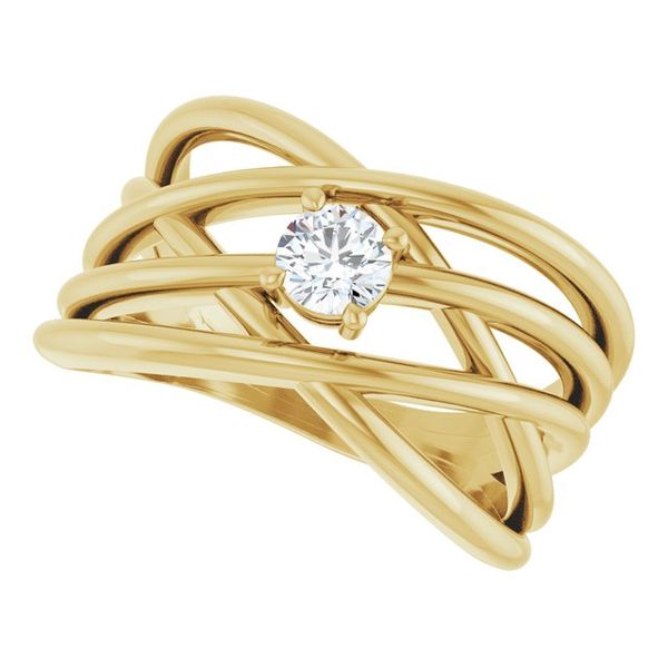 Solitaire Criss-Cross Ring - Image 5