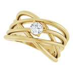 Solitaire Criss-Cross Ring - Image 5