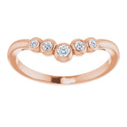 Bezel-Set Graduated V Ring - Image 3