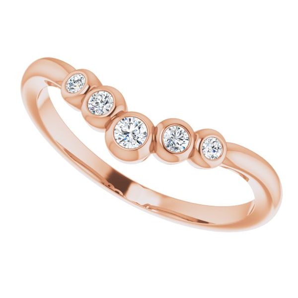 Bezel-Set Graduated V Ring - Image 5