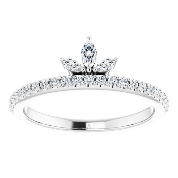 Accented Stackable Crown Ring - Image 3