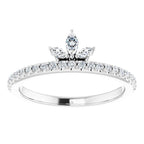 Accented Stackable Crown Ring - Image 3