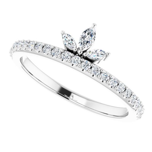 Accented Stackable Crown Ring - Image 5