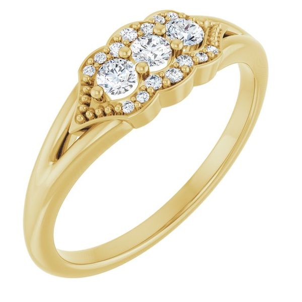 Vintage-Inspired Three-Stone Ring