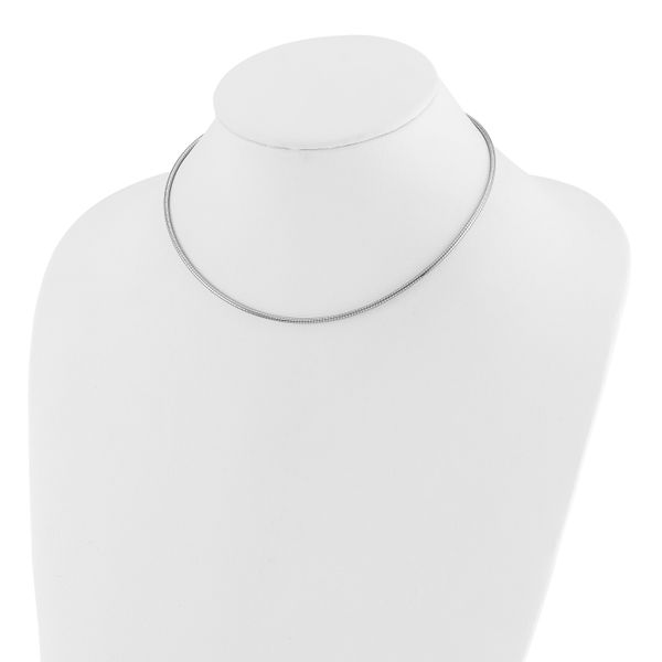 Leslie's 14K White Gold 2mm Round Omega Necklace - Image 2