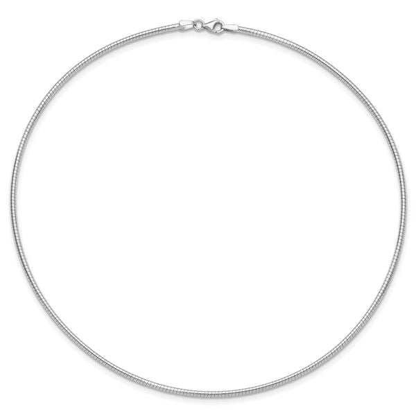 Leslie's 14K White Gold 2mm Round Omega Necklace - Image 3