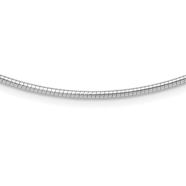 Leslie's 14K White Gold 2mm Round Omega Necklace