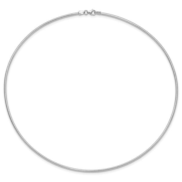 Leslie's 14K White Gold 2mm Round Omega Necklace - Image 2