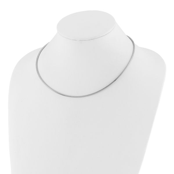 Leslie's 14K White Gold 2mm Round Omega Necklace - Image 3