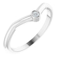 Accented Stackable V Ring