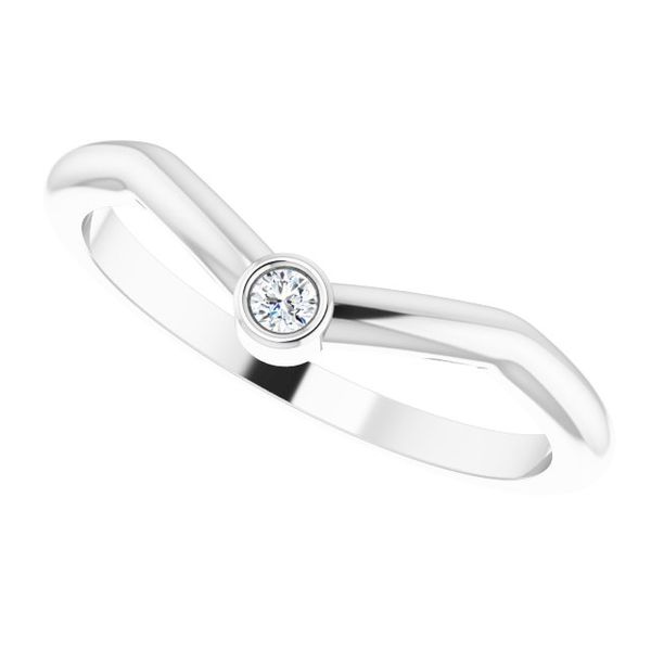 Accented Stackable V Ring - Image 5