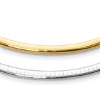 Leslie's 14K 4mm Two-tone Reversible Omega Necklace