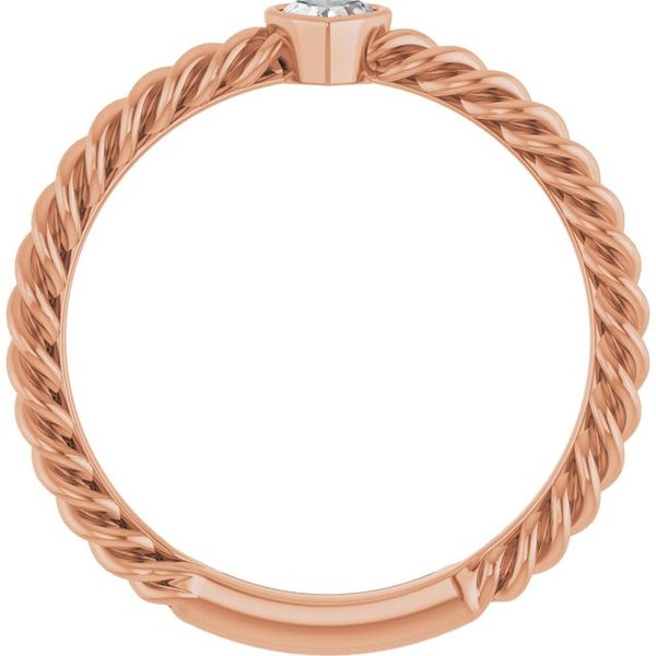 Stackable Bezel-Set Heart Rope Ring - Image 2