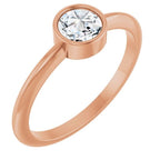 Bezel-Set Stackable Ring