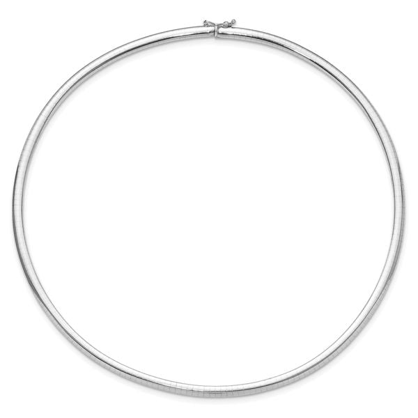 Leslie's 14K White Gold 4mm Domed Omega Necklace - Image 3