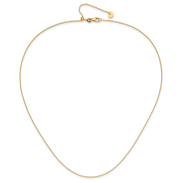 Leslie's 14K Adjustable 1.15mm D/C Oval Link Chain - Image 4