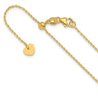 Leslie's 14K Adjustable 1.15mm D/C Oval Link Chain