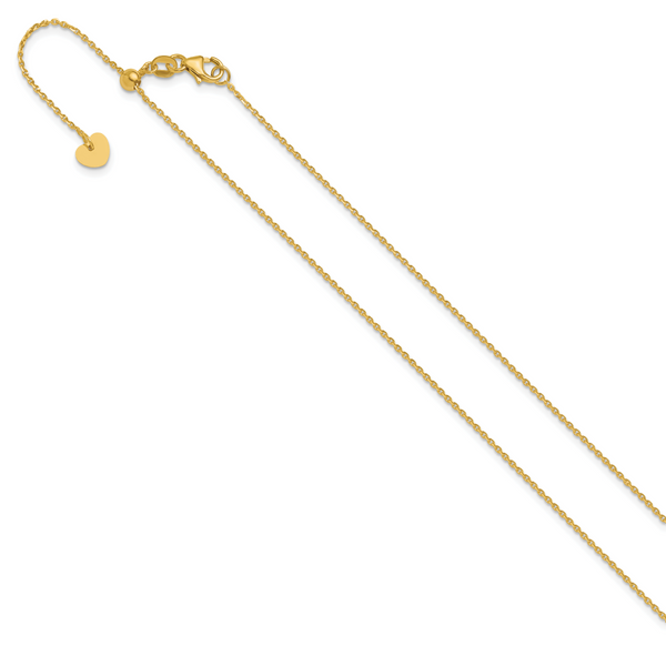 Leslie's 14K Adjustable 1.15mm D/C Oval Link Chain - Image 2