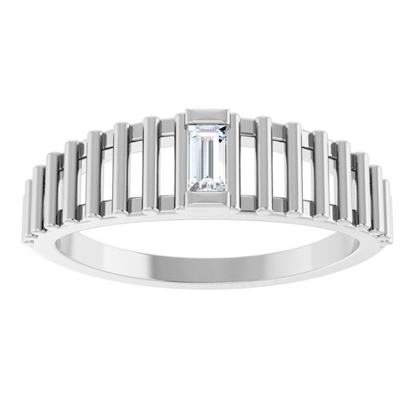 Straight Baguette Solitaire Ring - Image 3
