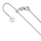 Leslie's 14K White Gold Adjustable 1mm D/C Open Franco Chain