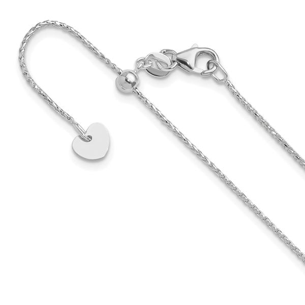 Leslie's 14K White Gold Adjustable 1mm D/C Open Franco Chain